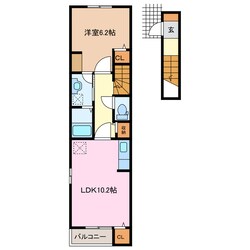 益生駅 徒歩22分 2階の物件間取画像